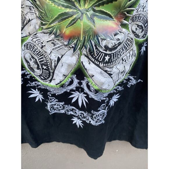 Vintage Weed T Shirt Size 2XL Black Made In USA Cannabis 420 - Picture 8 of 12